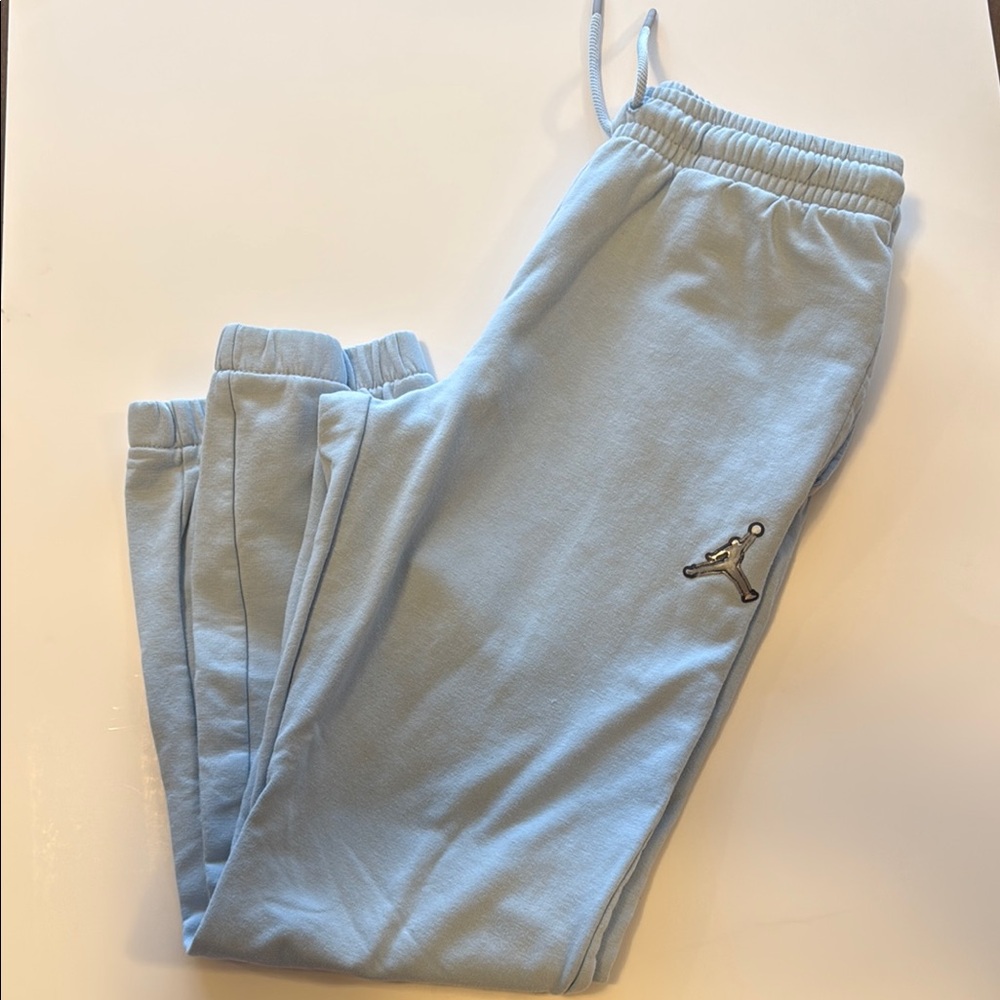 Powder Blue Joggers with Elastic Waistband and Drawstring
